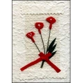 Red Flowers on White
