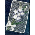 White Flowers on Blue