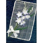 White Flowers on Blue