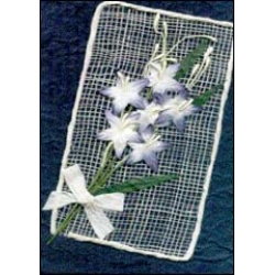 White Flowers on Blue