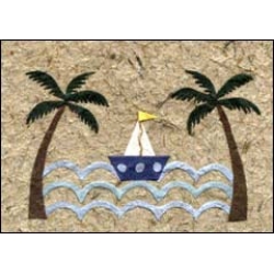 Yacht and Palm Trees