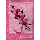 Pink Flowers 'Happy Birthday'