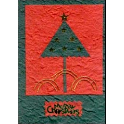 Red and Green Tree 'Merry Christmas'