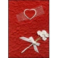 Red Heart with White Flowers