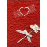 Red Heart with White Flowers