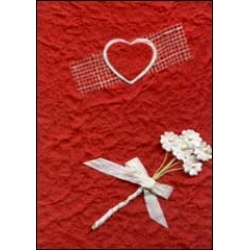 Red Heart with White Flowers