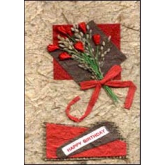 Red Flowers 'Happy Birthday'