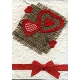 Cream Red Hearts with Bow